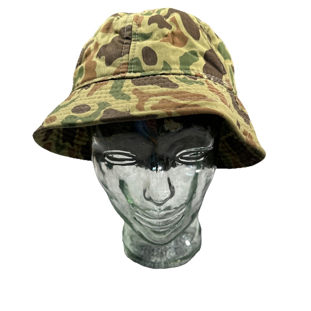 Vintage YA Hunting Bucket Cap Frog Skin Camo Jones Style Men's SZ Medium AOP